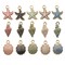 30pcs Assorted Gold Plated Enamel Ocean Starfish Conch Shell Charm Pendant for DIY Jewelry Making Necklace Bracelet Earring DIY Jewelry Accessories Charms (M156)